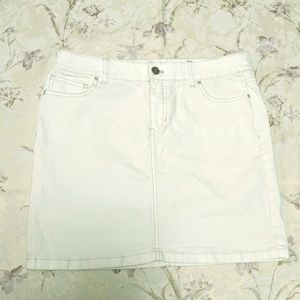White Jean skirt with rhinestone embleshiment